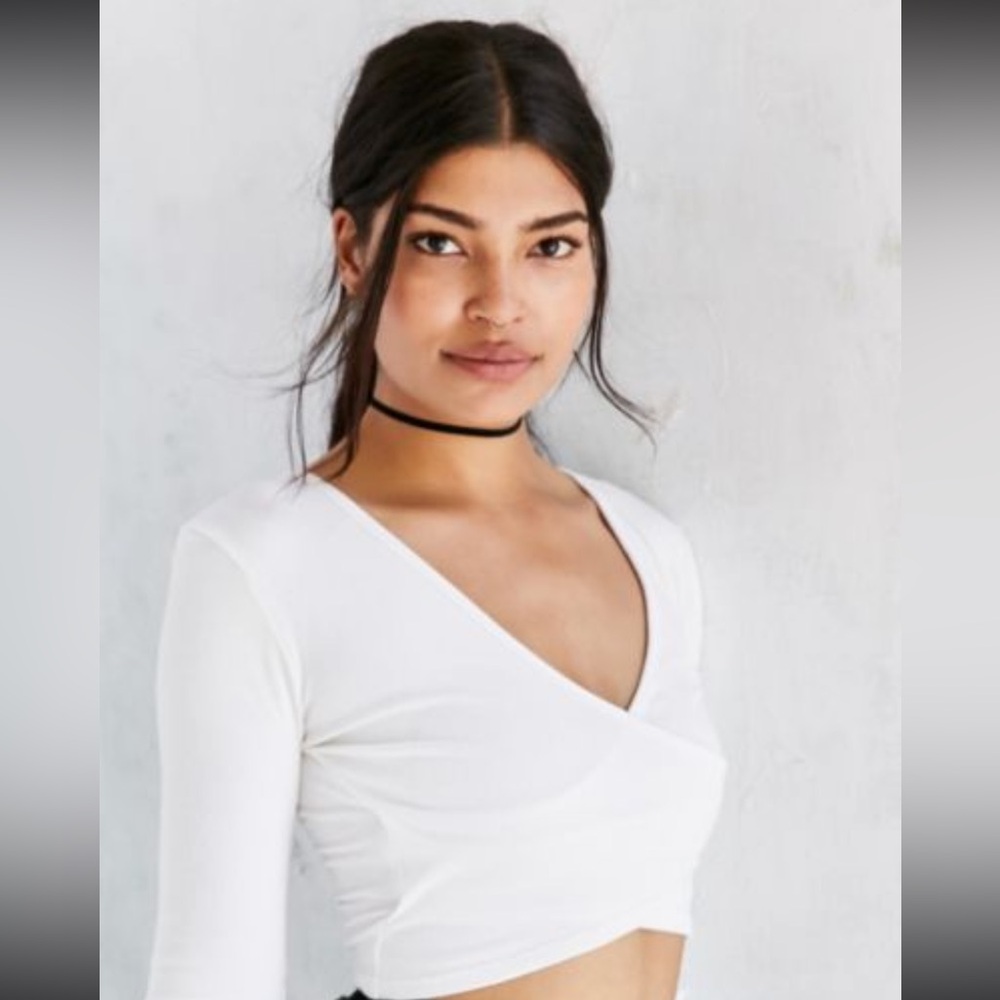 Urban Outfitters White Wrap Top